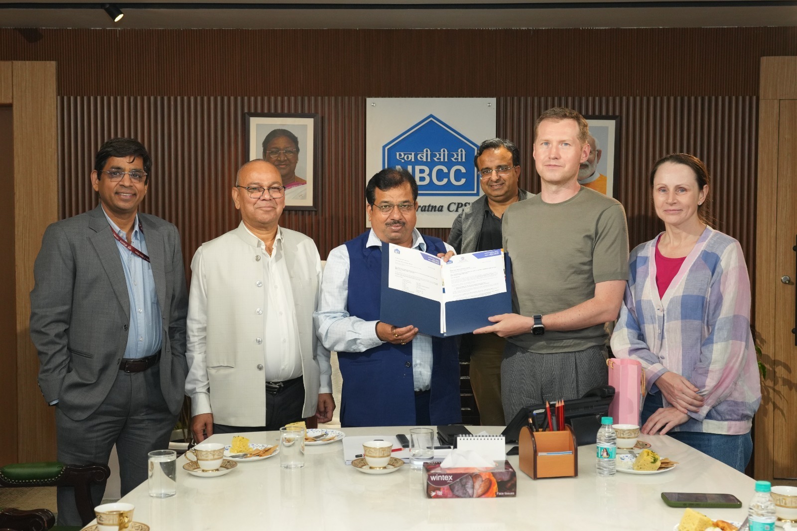 NBCC hands over allotment letter and agreement to sale to Russia's SBER India at Bharat Business Park